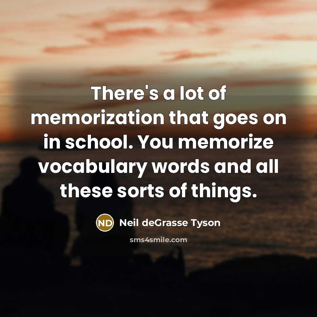“There's a lot of memorization that goes on in school.…” quote by Neil deGrasse Tyson