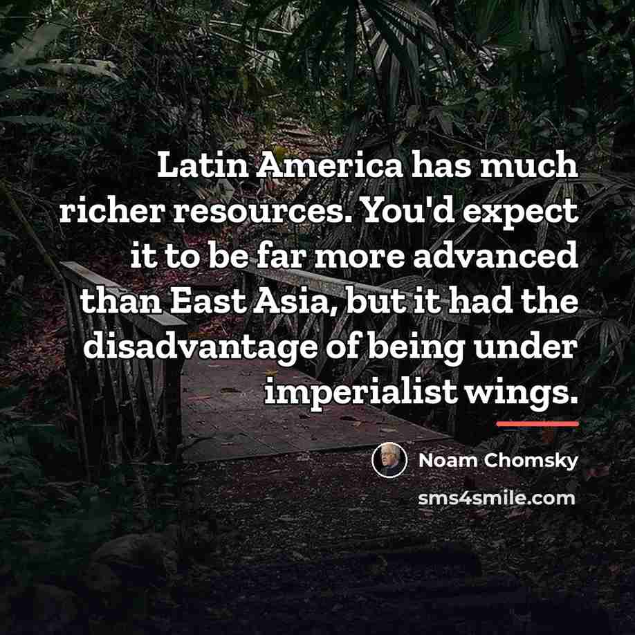 “Latin America has much richer resources. You'd expect it to…” quote by Noam Chomsky