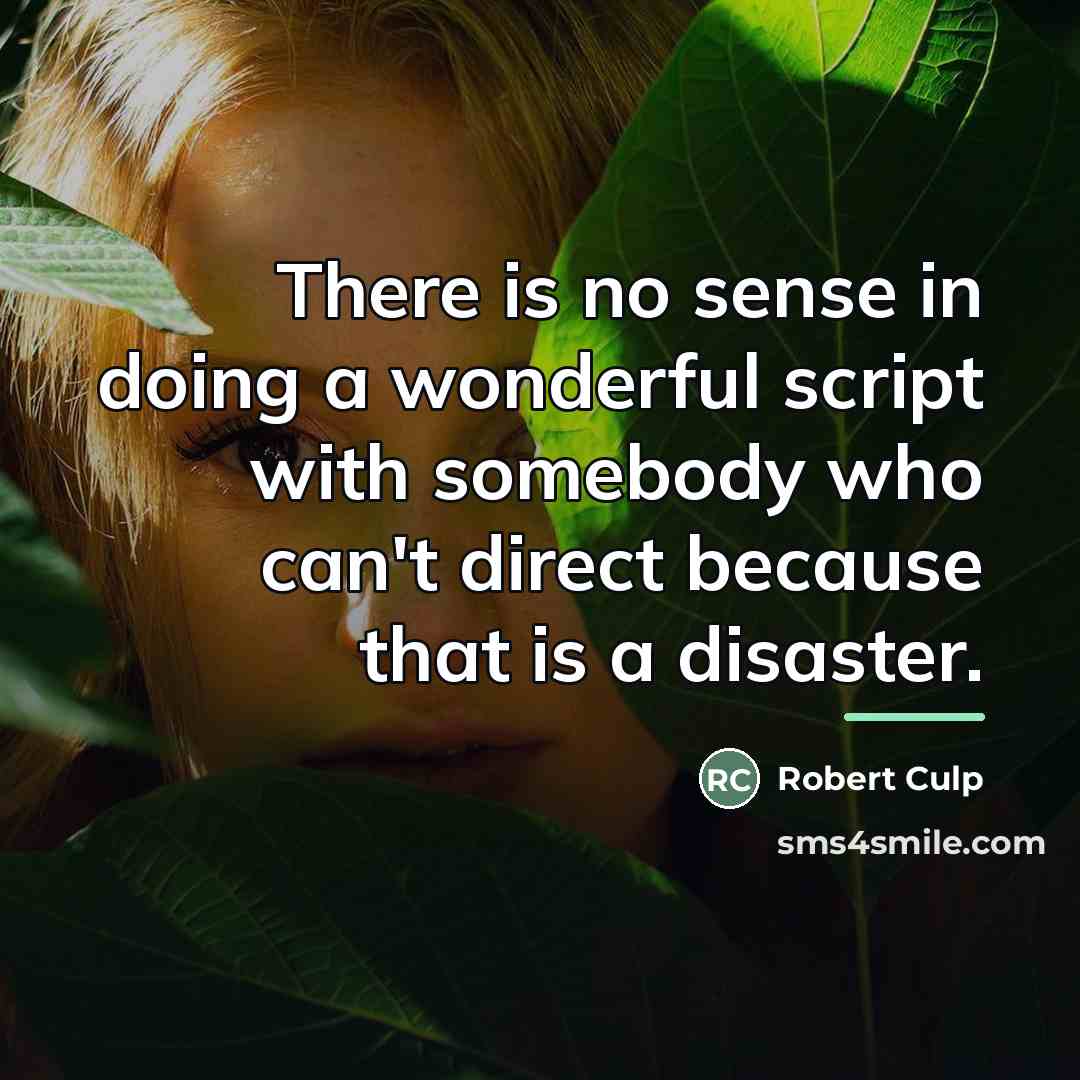 “There is no sense in doing a wonderful script with…” quote by Robert Culp