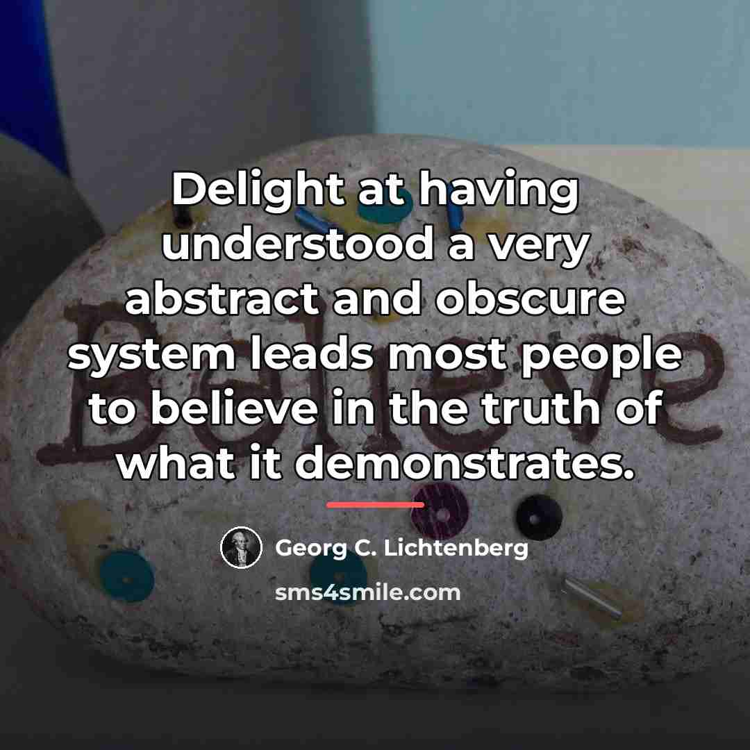 “Delight at having understood a very abstract and obscure system…” quote by Georg C. Lichtenberg