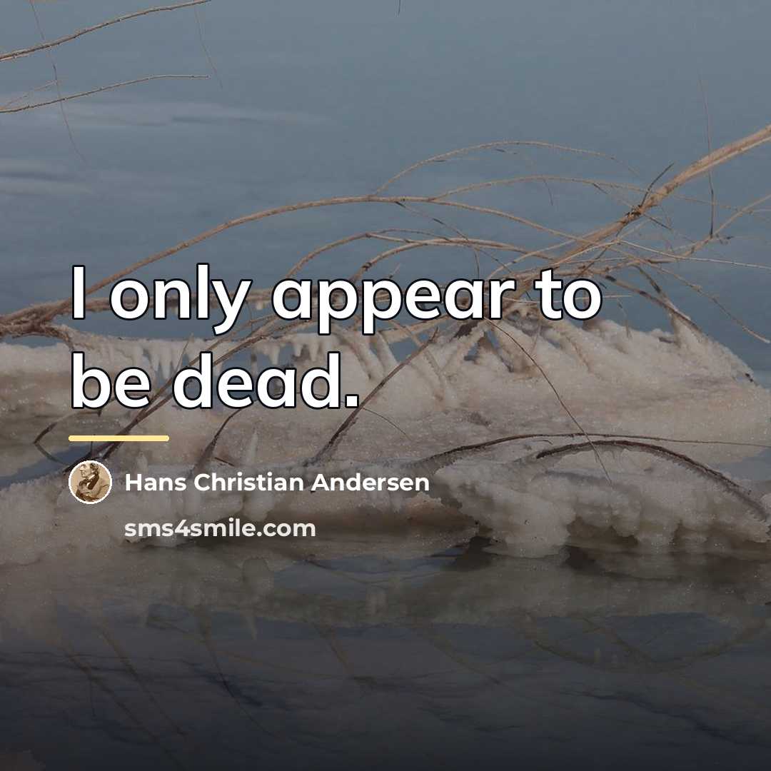 “I only appear to be dead.…” quote by Hans Christian Andersen
