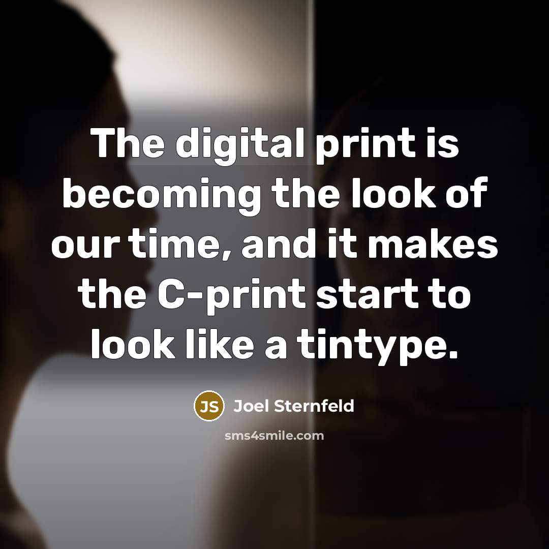 “The digital print is becoming the look of our time,…” quote by Joel Sternfeld