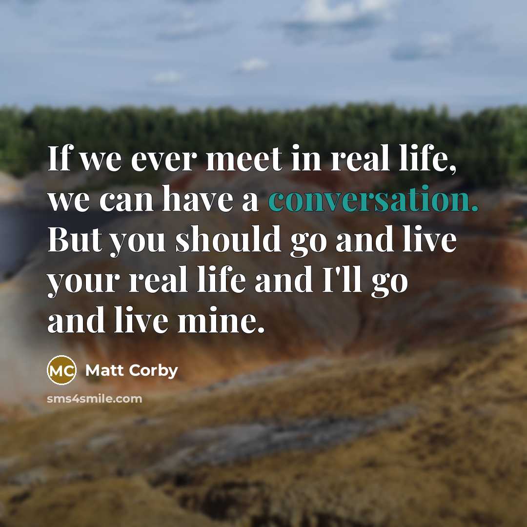 “If we ever meet in real life, we can have…” quote by Matt Corby