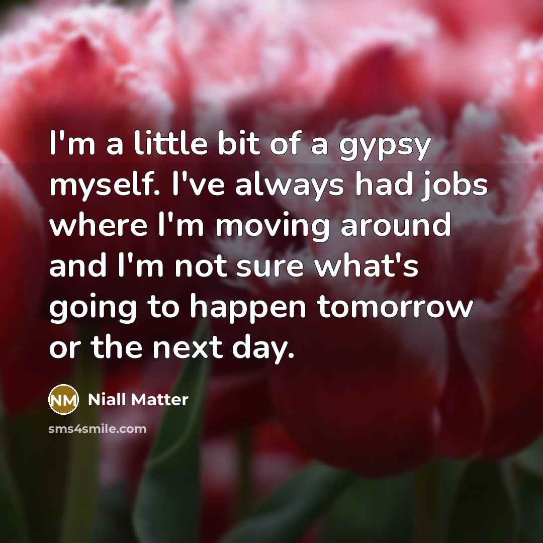 “I'm a little bit of a gypsy myself. I've always…” quote by Niall Matter
