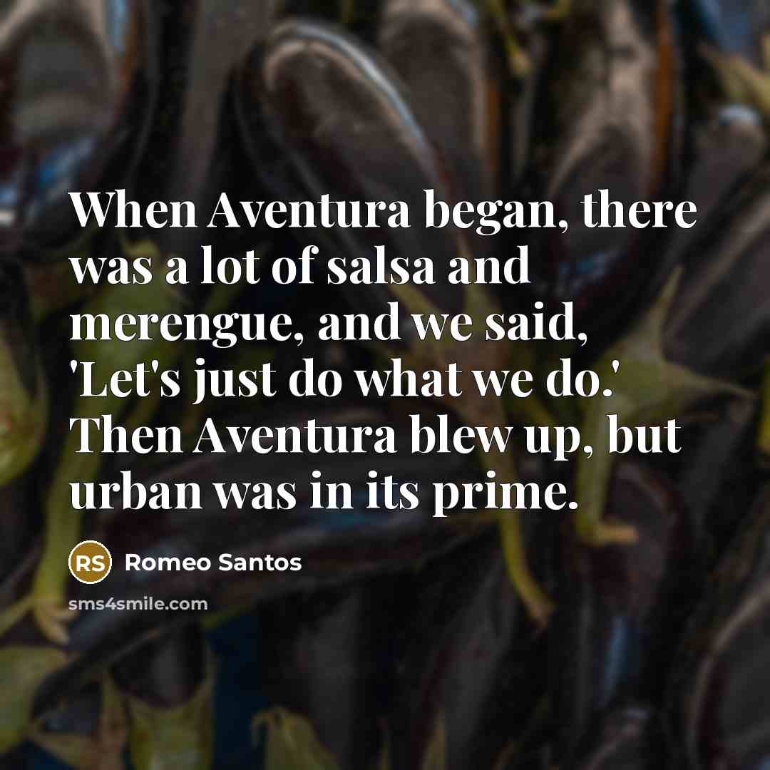“When Aventura began, there was a lot of salsa and…” quote by Romeo Santos