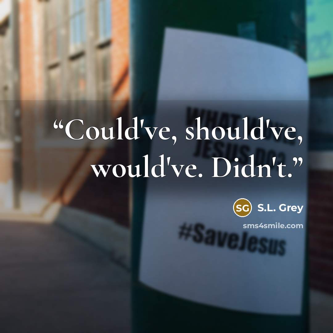 “Could've, should've, would've. Didn't.” quote by S.L. Grey