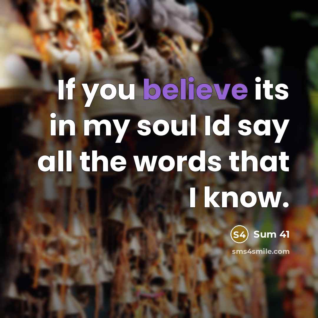 “If you believe its in my soul Id say all…” quote by Sum 41