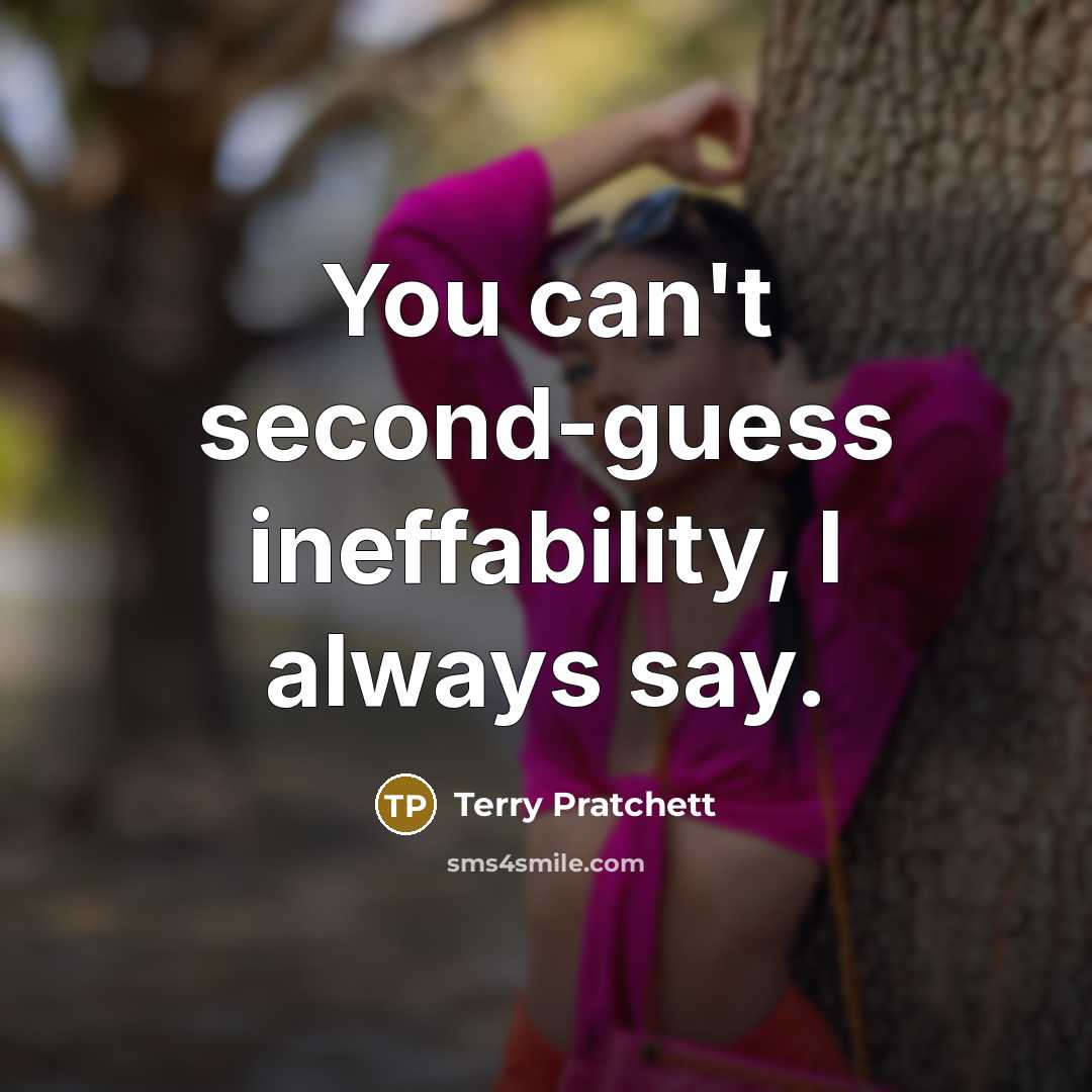 “You can't second-guess ineffability, I always say.…” quote by Terry Pratchett
