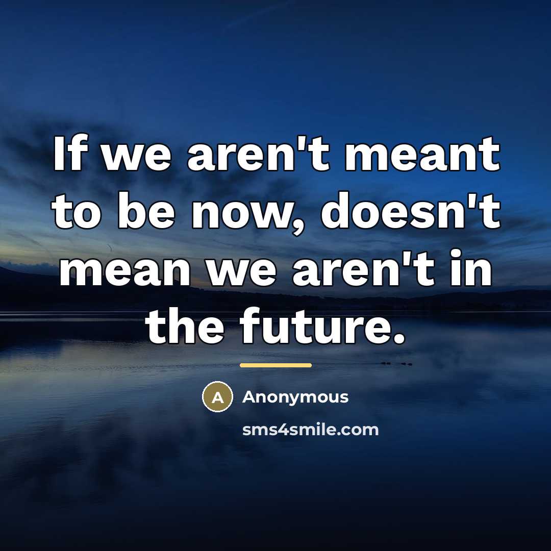 “If we aren't meant to be now, doesn't mean we…” quote by Anonymous