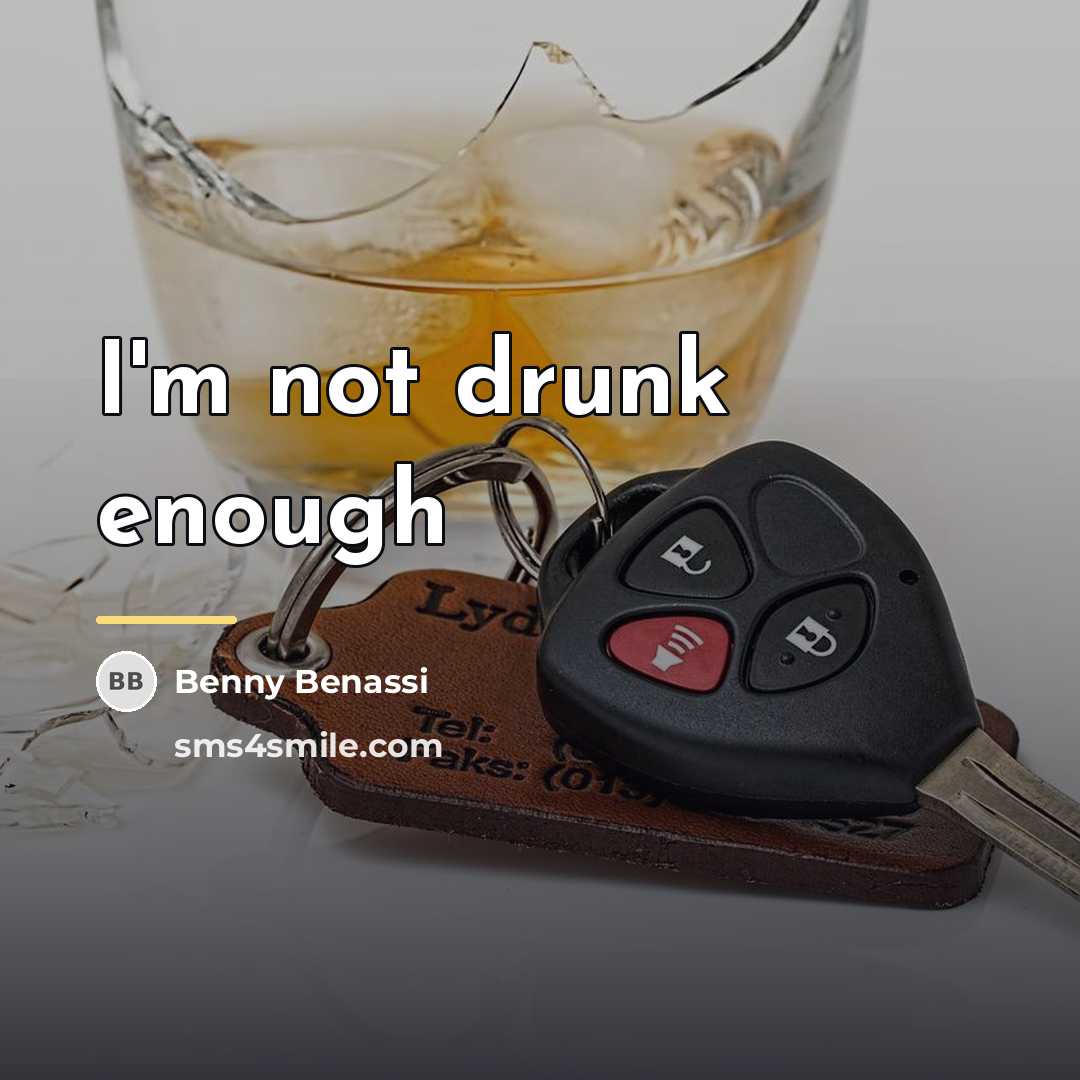 “I'm not drunk enough…” quote by Benny Benassi