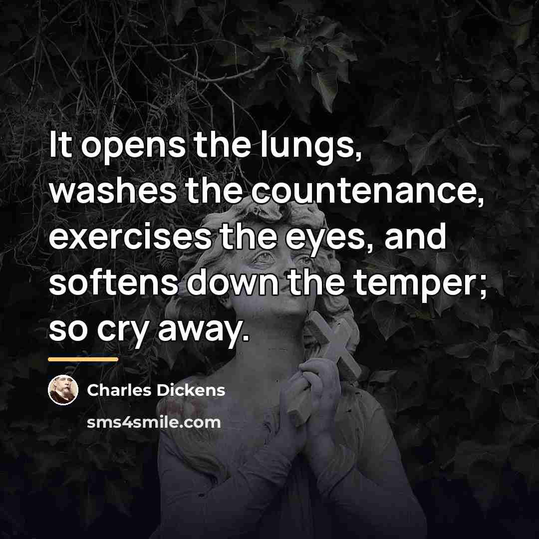 “It opens the lungs, washes the countenance, exercises the eyes,…” quote by Charles Dickens