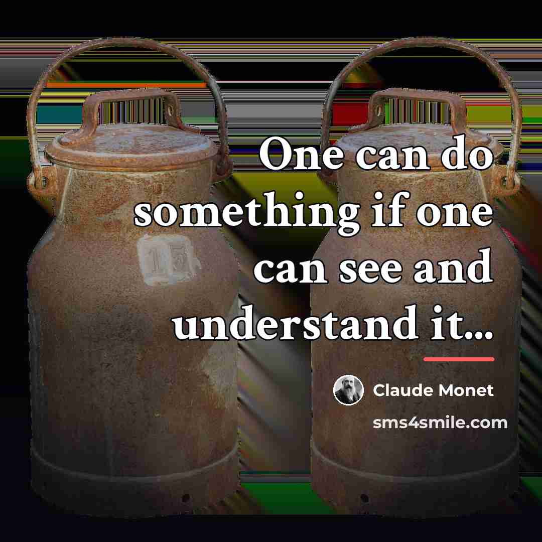 “One can do something if one can see and understand…” quote by Claude Monet