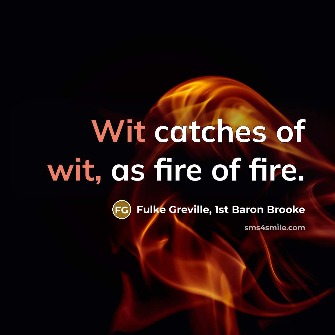 “Wit catches of wit, as fire of fire.…” quote by Fulke Greville, 1st Baron Brooke