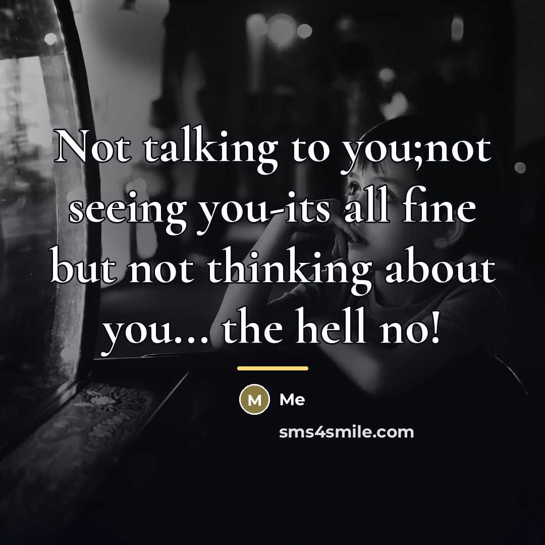“Not talking to you;not seeing you-its all fine but not…” quote by Me