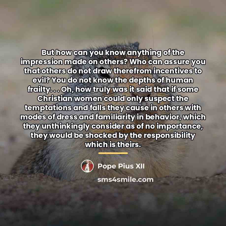 “But how can you know anything of the impression made…” quote by Pope Pius XII