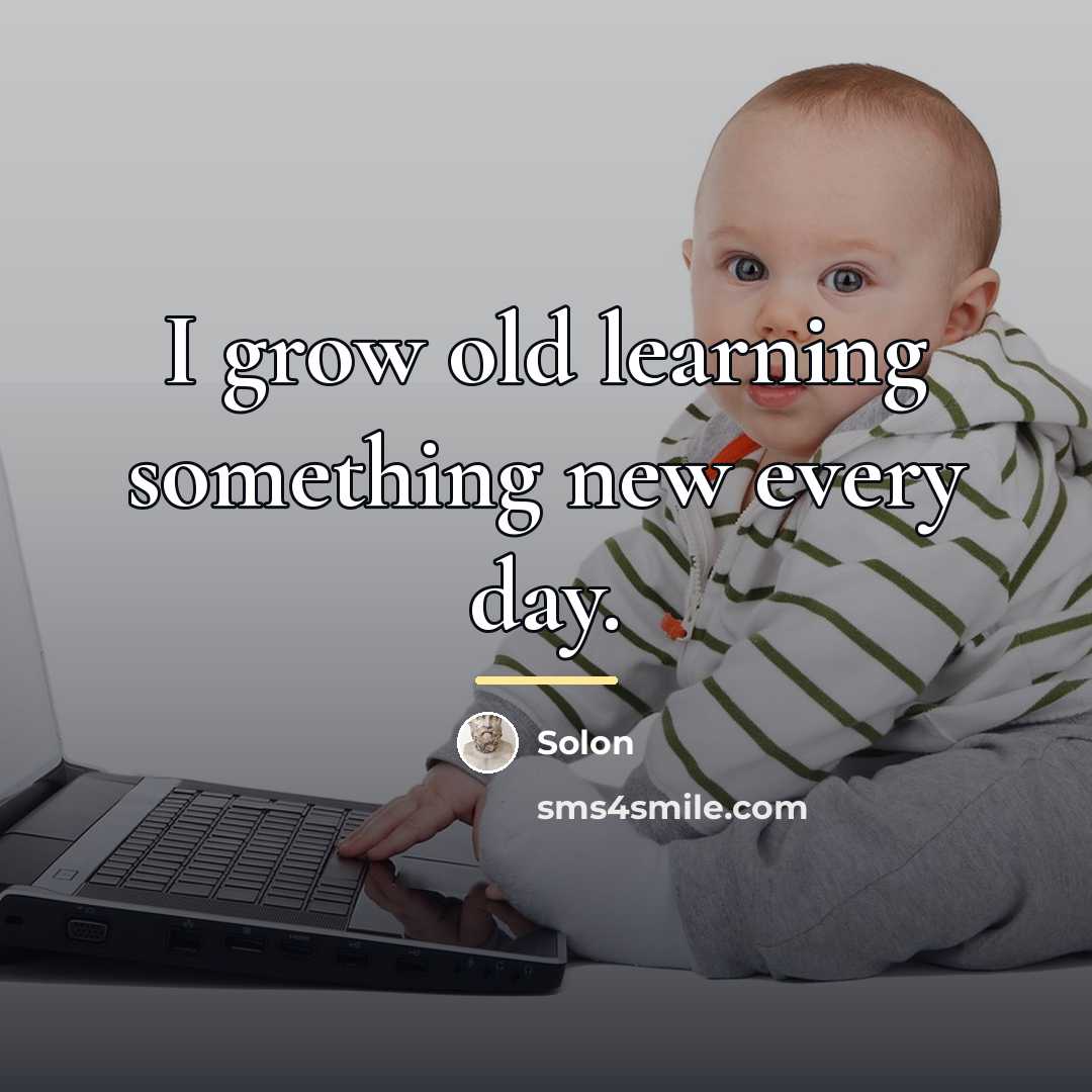 “I grow old learning something new every day.…” quote by Solon