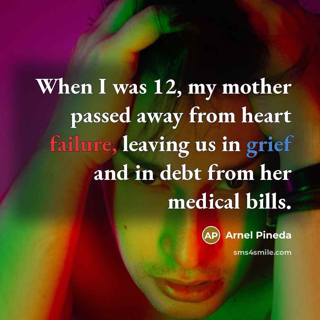“When I was 12, my mother passed away from heart…” quote by Arnel Pineda