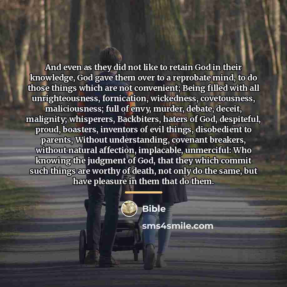 “And even as they did not like to retain God…” quote by Bible
