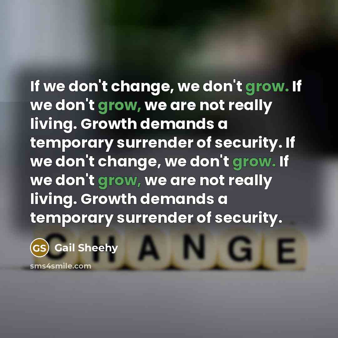 “If we don't change, we don't grow. If we don't…” quote by Gail Sheehy