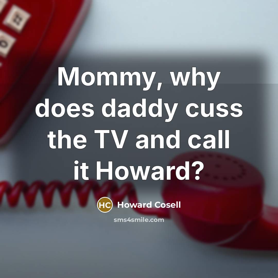 “Mommy, why does daddy cuss the TV and call it…” quote by Howard Cosell