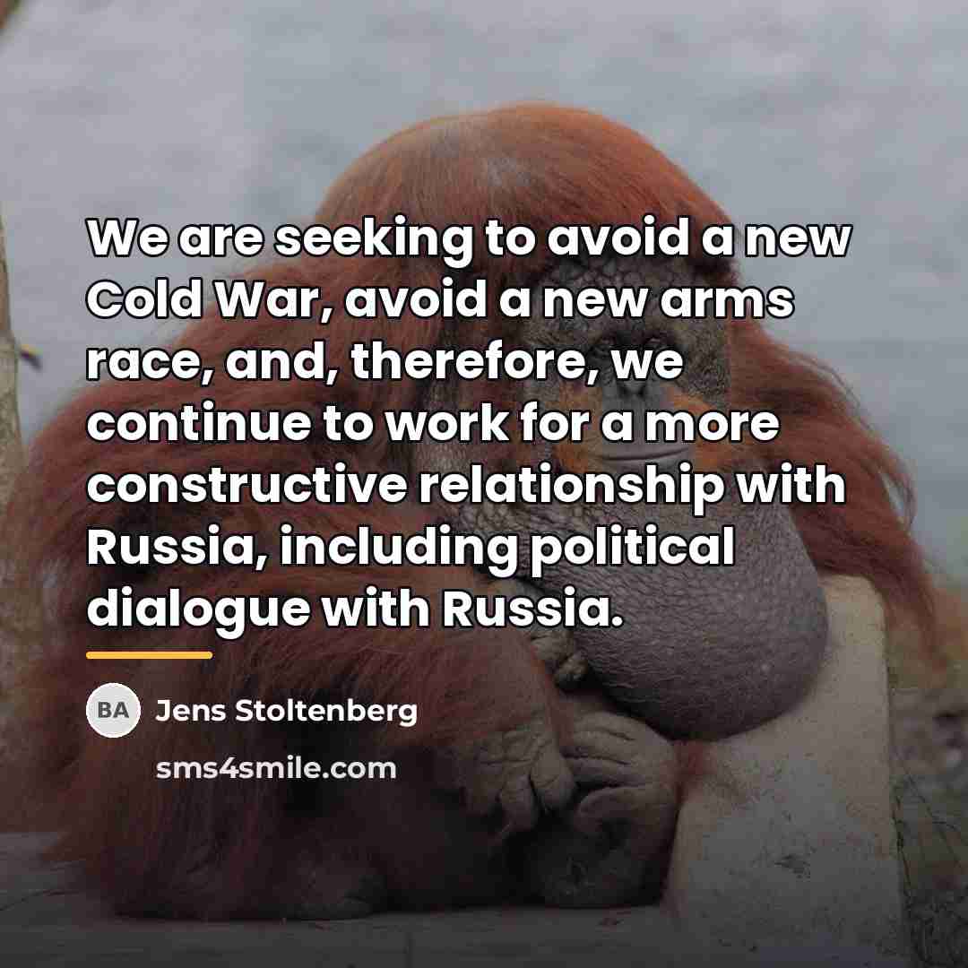 “We are seeking to avoid a new Cold War, avoid…” quote by Jens Stoltenberg