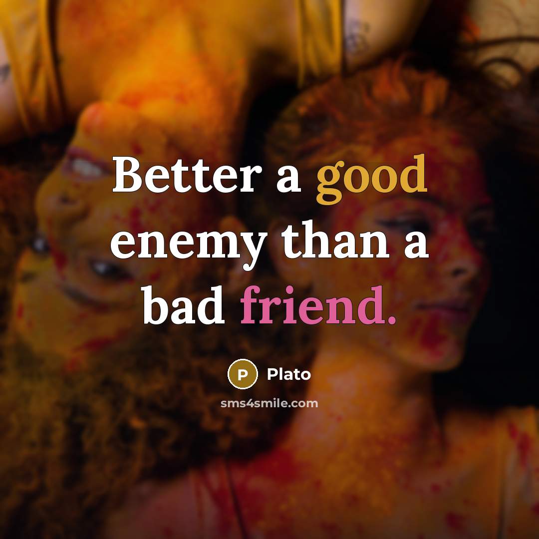 “Better a good enemy than a bad friend.…” quote by Plato