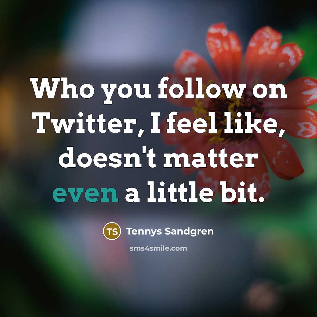 “Who you follow on Twitter, I feel like, doesn't matter…” quote by Tennys Sandgren