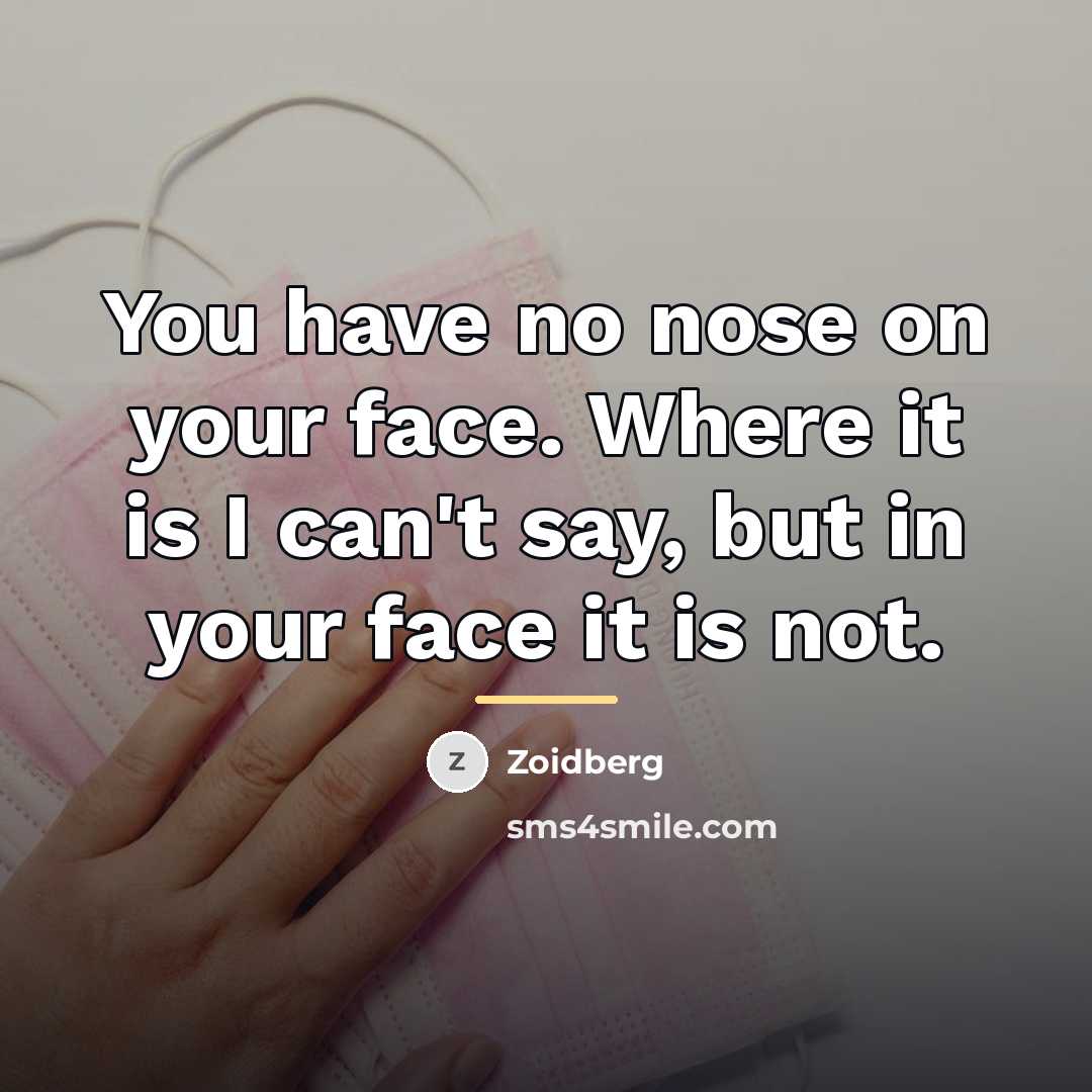 “You have no nose on your face. Where it is…” quote by Zoidberg