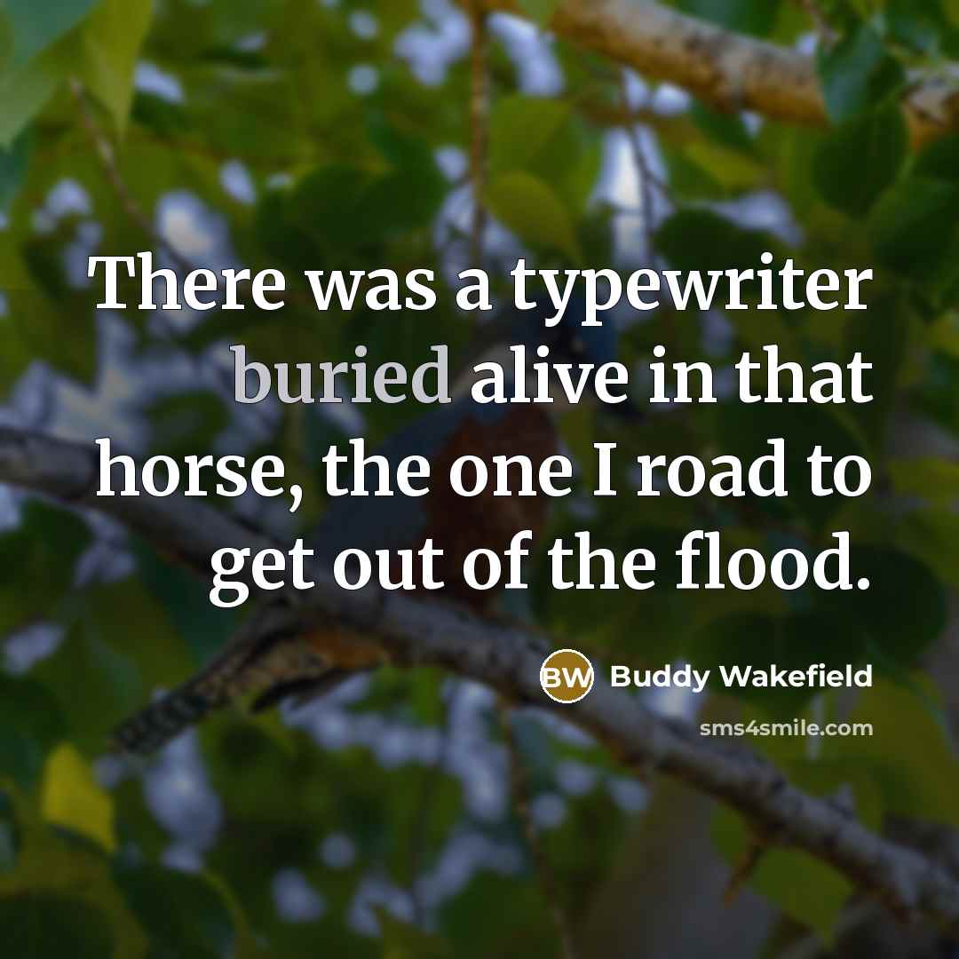 “There was a typewriter buried alive in that horse, the…” quote by Buddy Wakefield