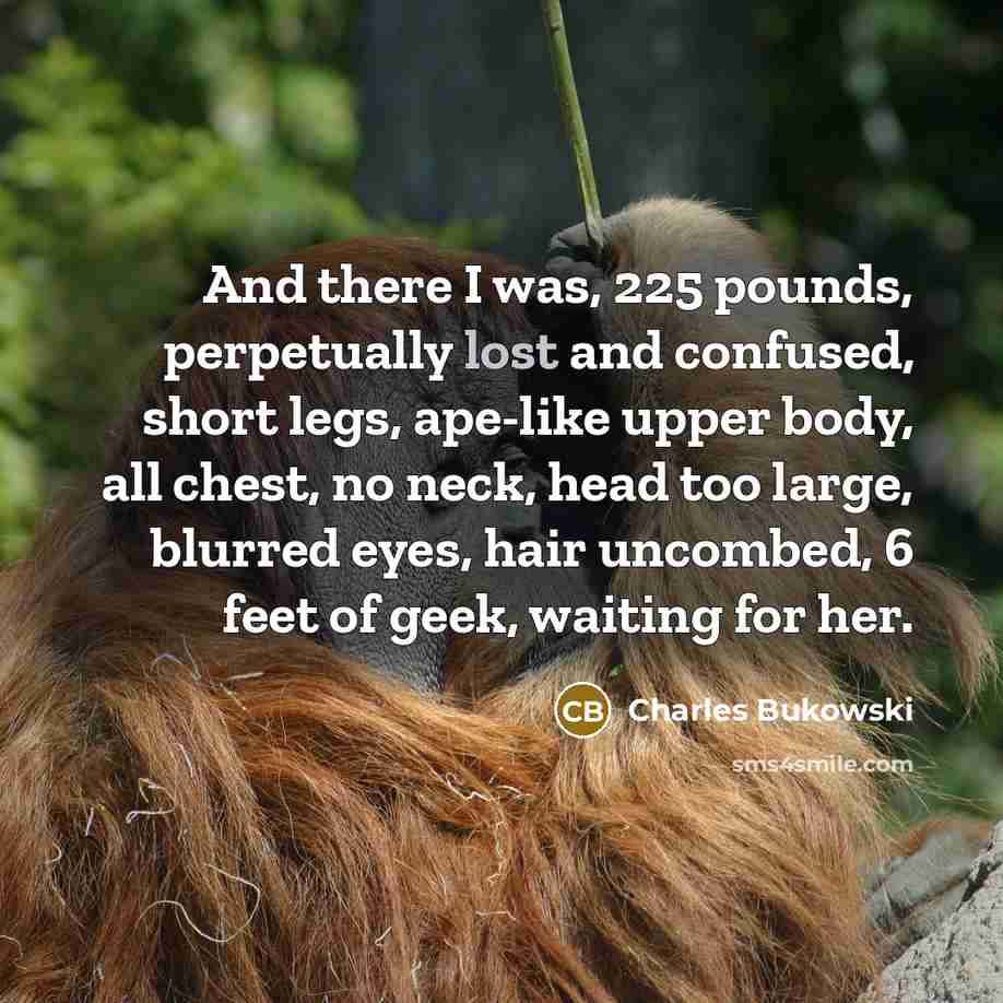 “And there I was, 225 pounds, perpetually lost and confused,…” quote by Charles Bukowski