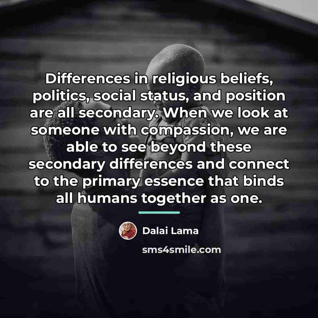 “Differences in religious beliefs, politics, social status, and position are…” quote by Dalai Lama