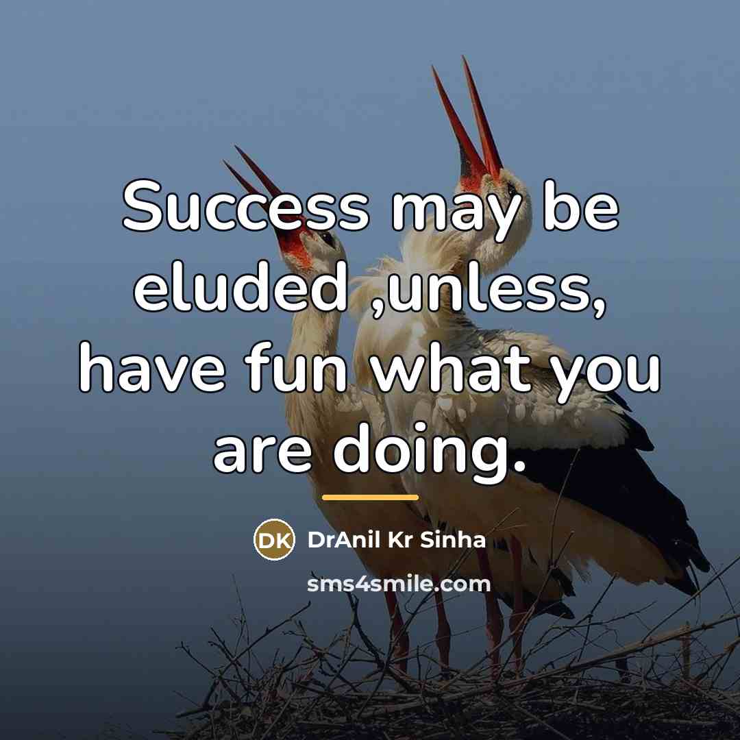 “Success may be eluded ,unless, have fun what you are…” quote by DrAnil Kr Sinha