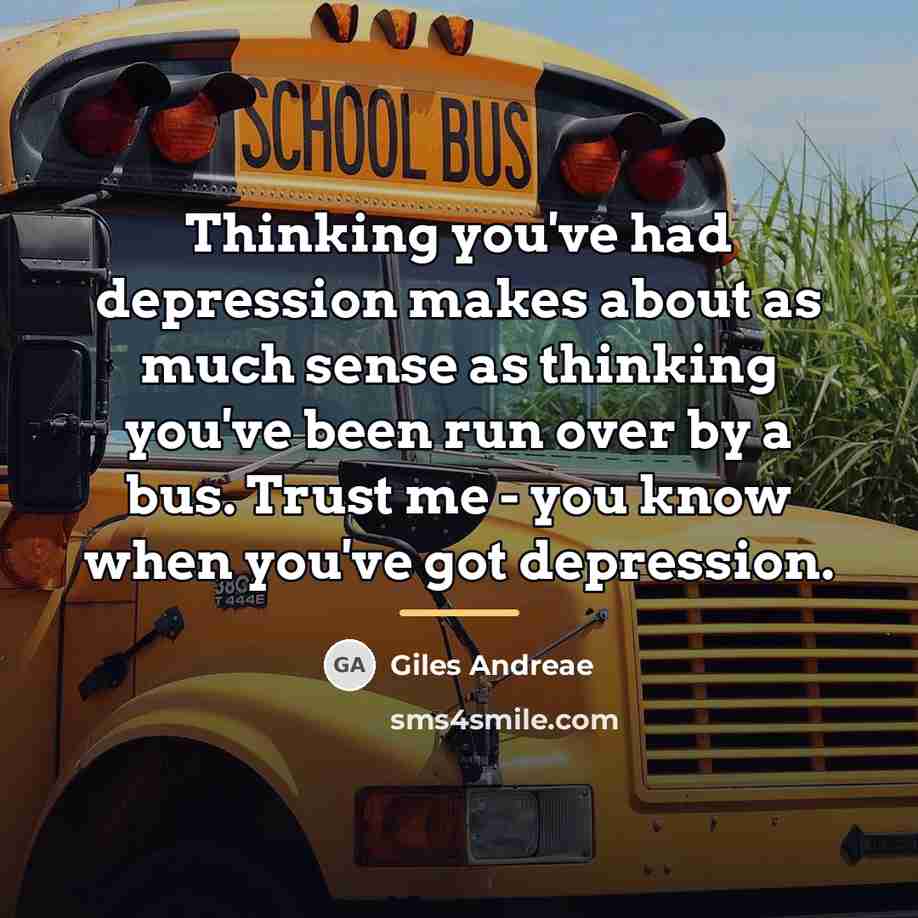 “Thinking you've had depression makes about as much sense as…” quote by Giles Andreae