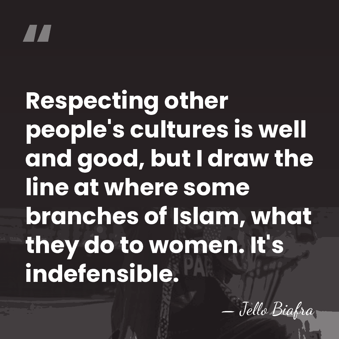 Respecting other people's cultures is well and good, but I draw the&hellip; - Jello Biafra