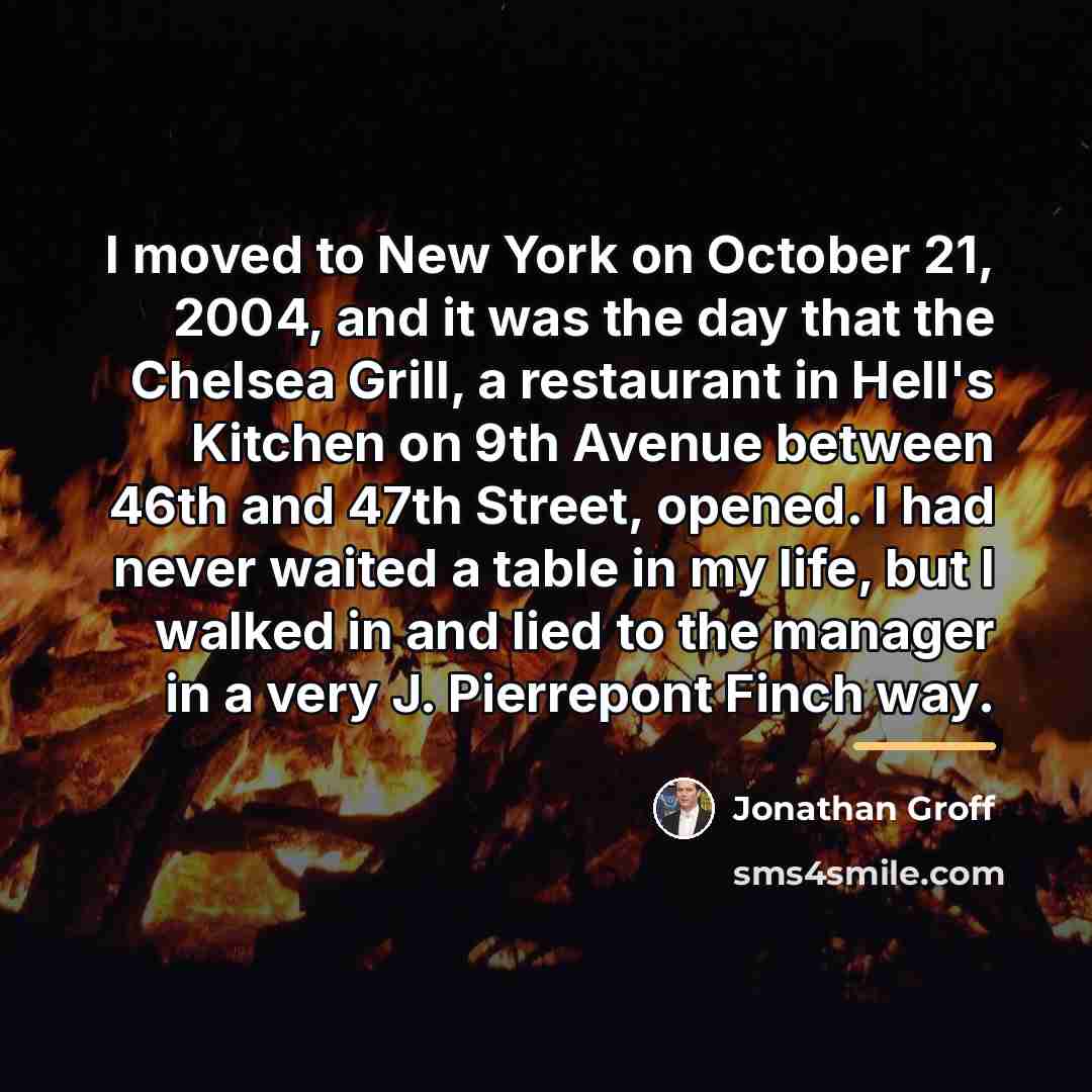“I moved to New York on October 21, 2004, and…” quote by Jonathan Groff