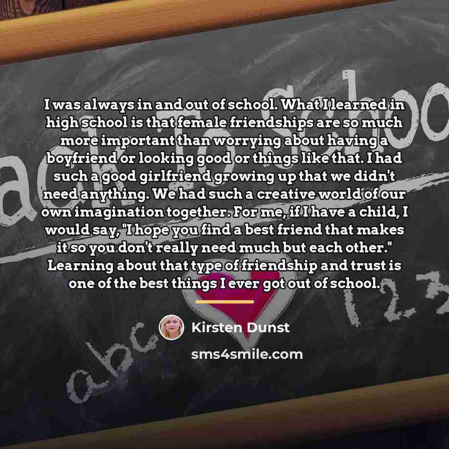 “I was always in and out of school. What I…” quote by Kirsten Dunst