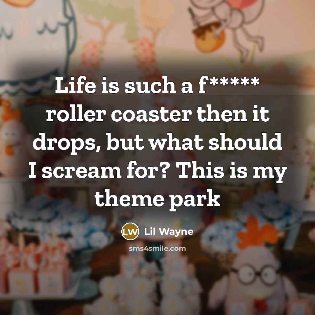 “Life is such a f***** roller coaster then it drops,…” quote by Lil Wayne