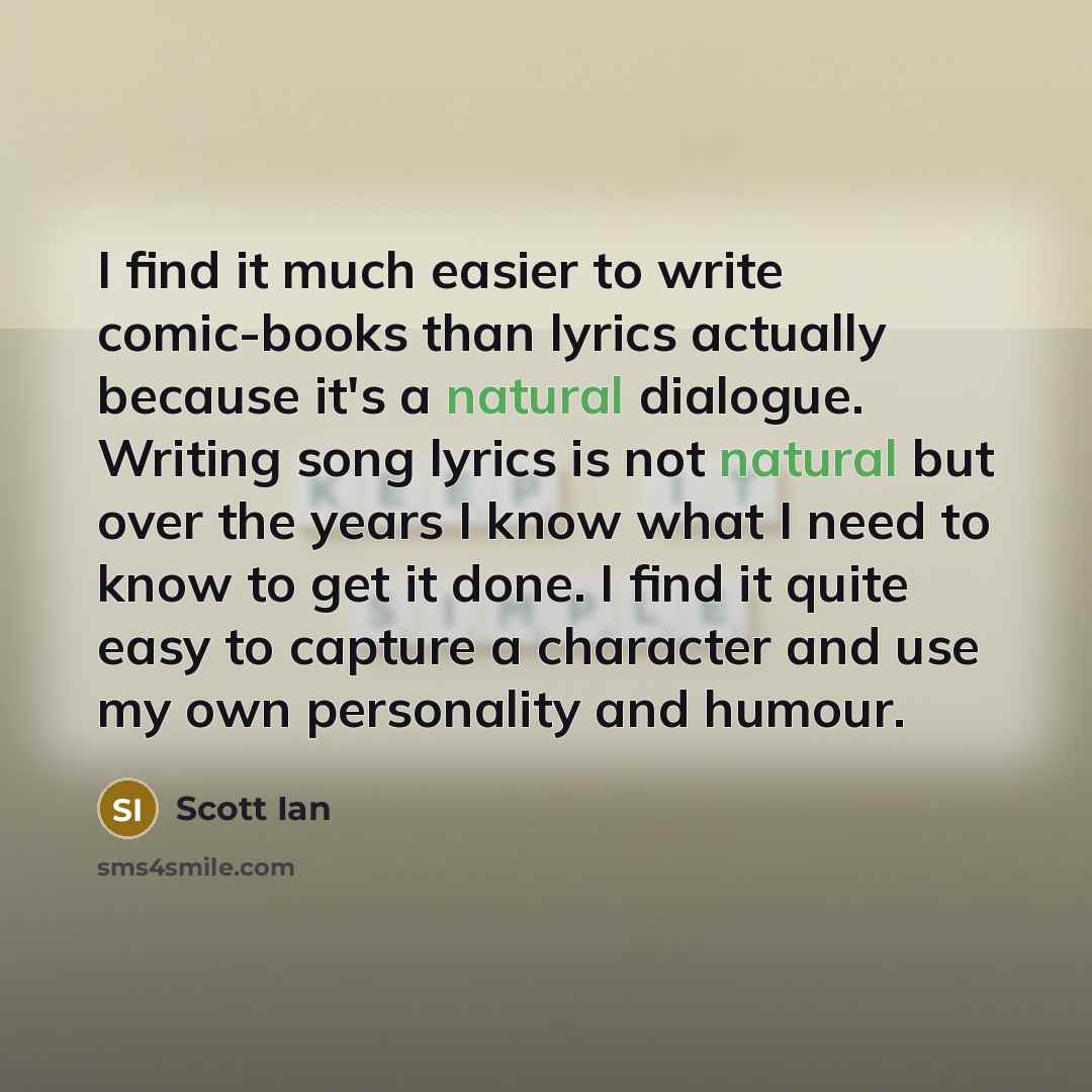 “I find it much easier to write comic-books than lyrics…” quote by Scott Ian