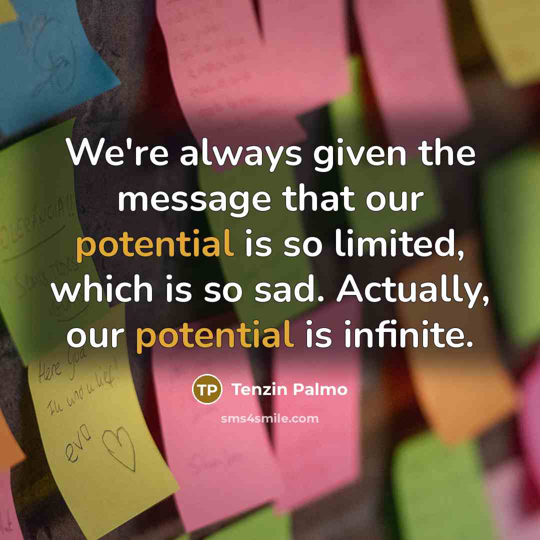 “We're always given the message that our potential is so…” quote by Tenzin Palmo