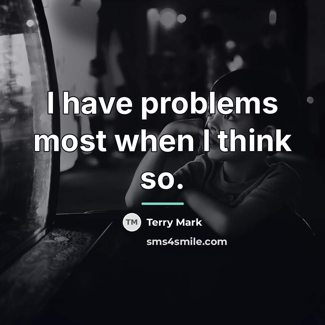 “I have problems most when I think so.…” quote by Terry Mark