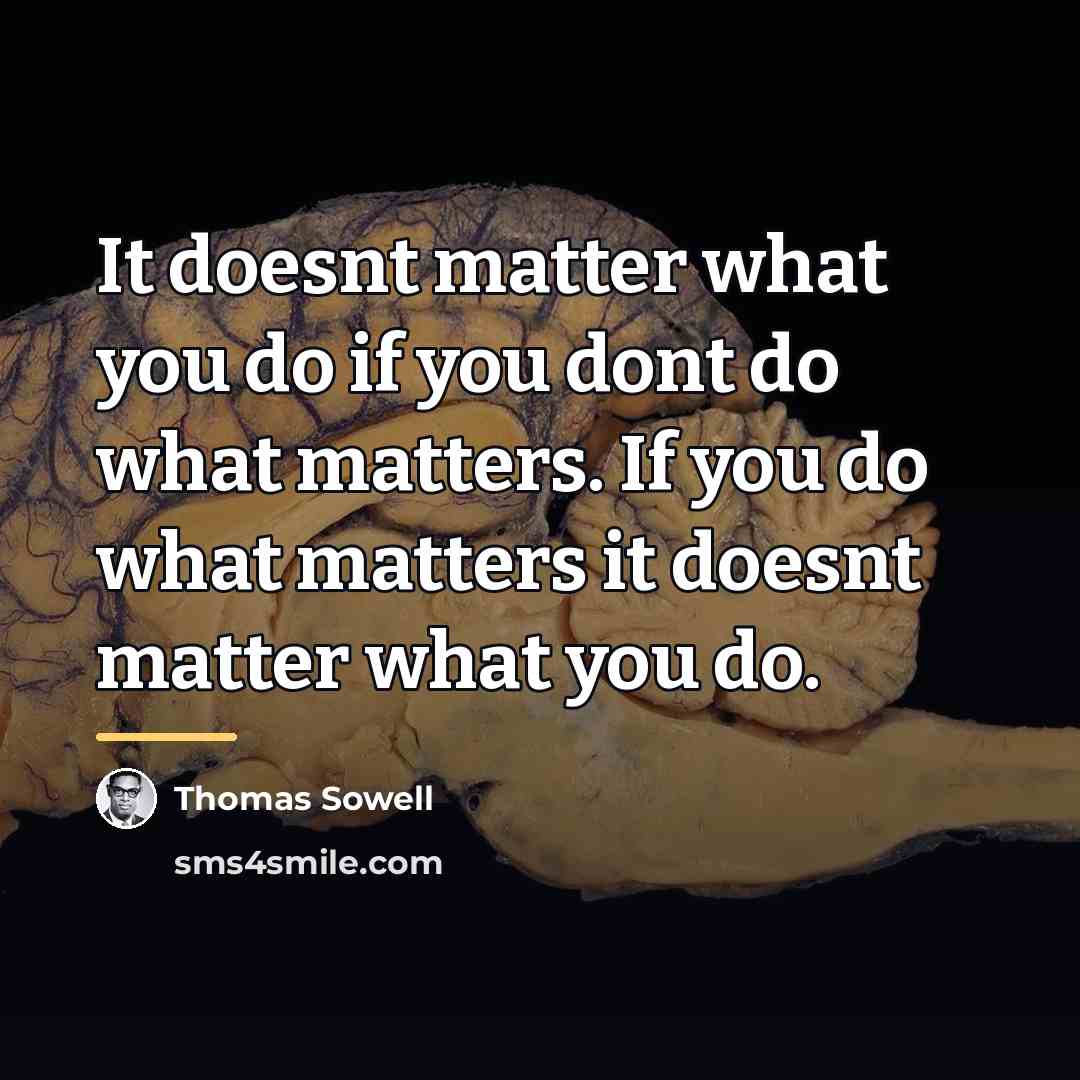 “It doesnt matter what you do if you dont do…” quote by Thomas Sowell