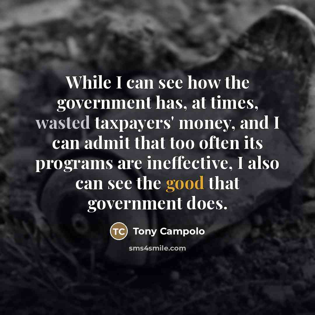 “While I can see how the government has, at times,…” quote by Tony Campolo