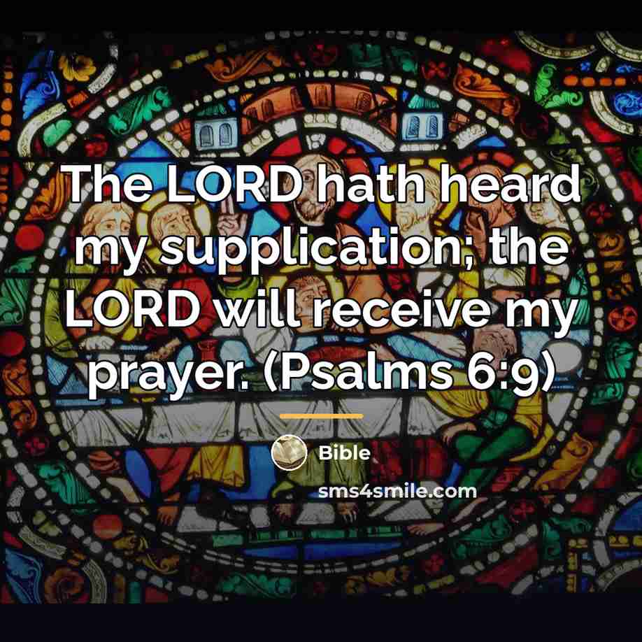 “The LORD hath heard my supplication; the LORD will receive…” quote by Bible