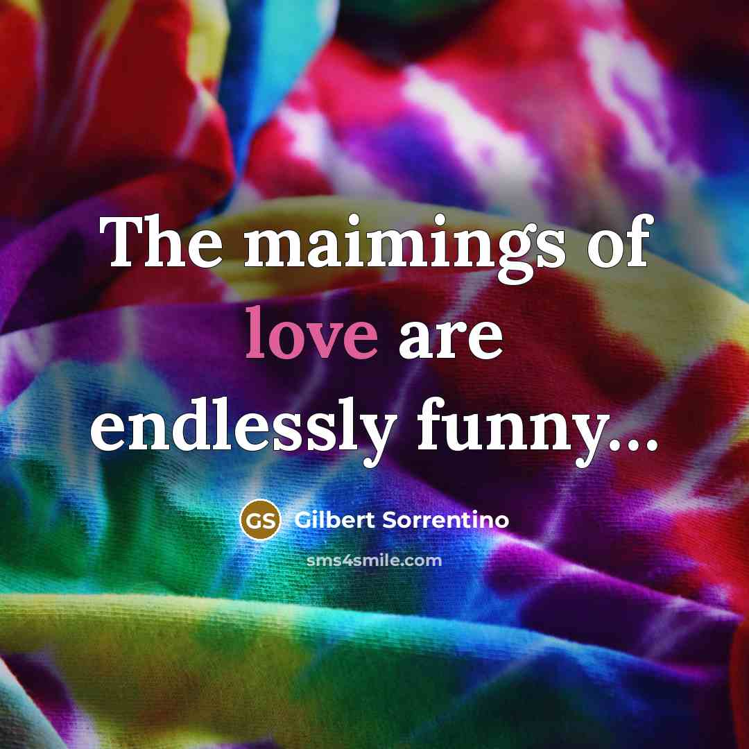“The maimings of love are endlessly funny…” quote by Gilbert Sorrentino