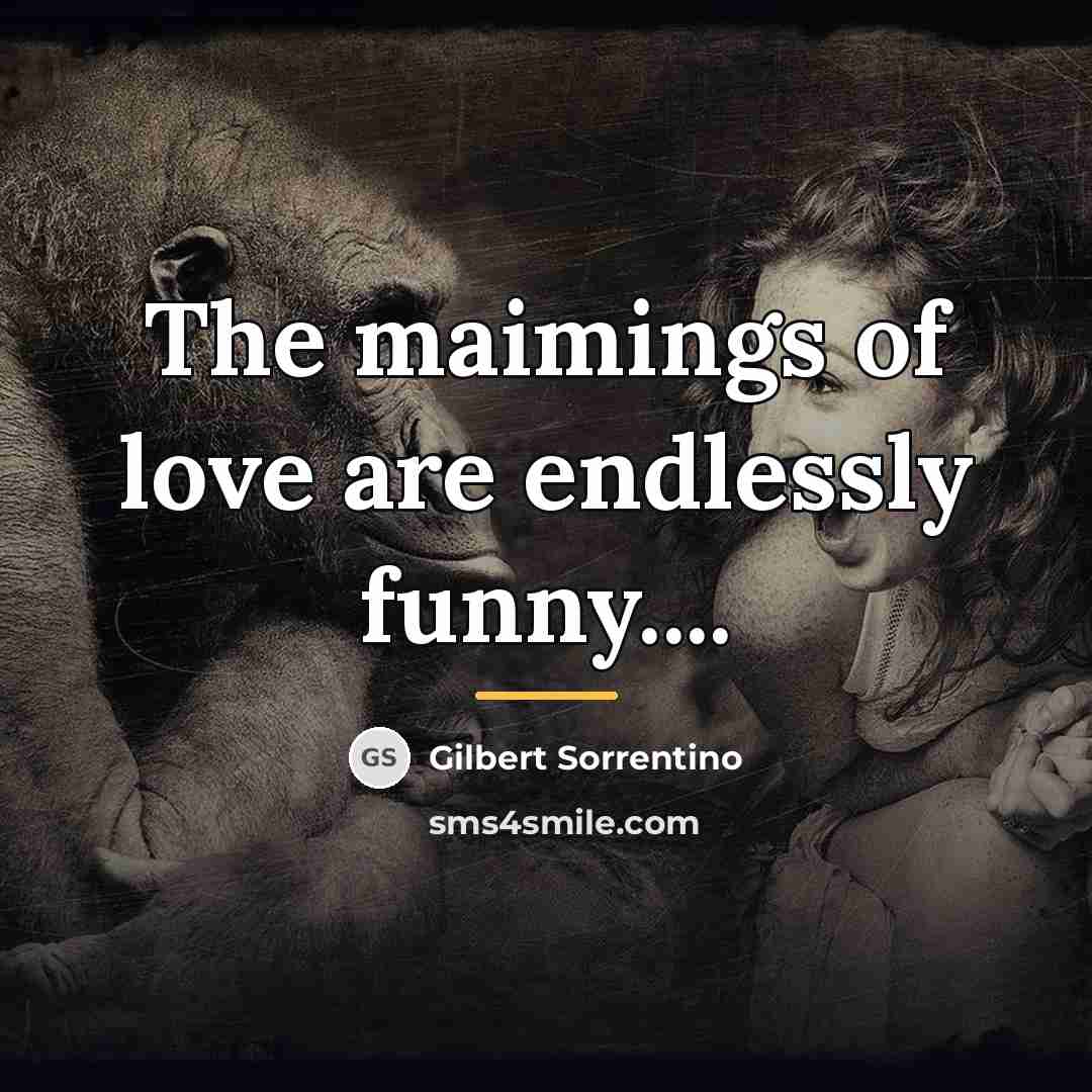 “The maimings of love are endlessly funny....…” quote by Gilbert Sorrentino
