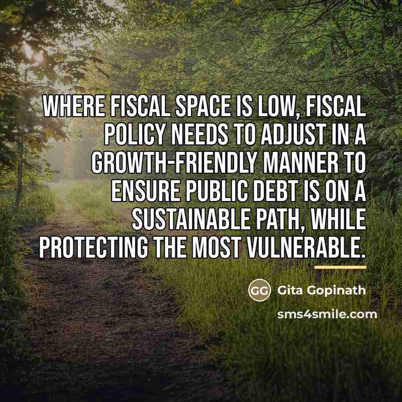 “Where fiscal space is low, fiscal policy needs to adjust…” quote by Gita Gopinath