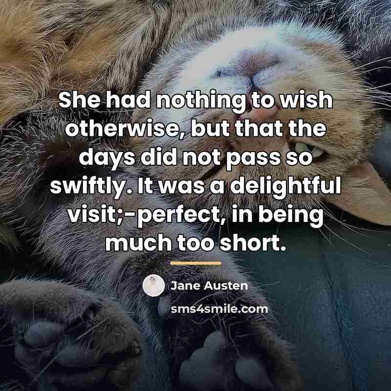 “She had nothing to wish otherwise, but that the days…” quote by Jane Austen