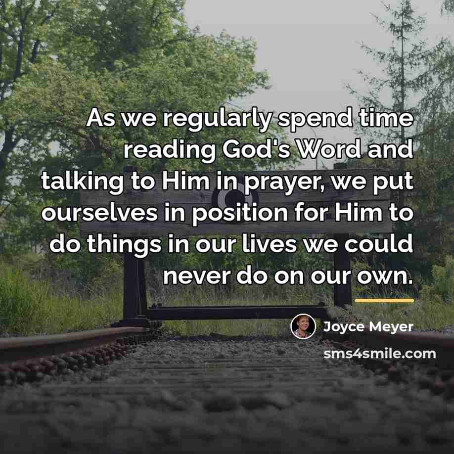 “As we regularly spend time reading God's Word and talking…” quote by Joyce Meyer