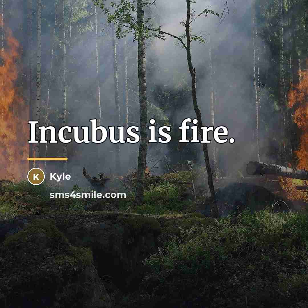 “Incubus is fire.…” quote by Kyle