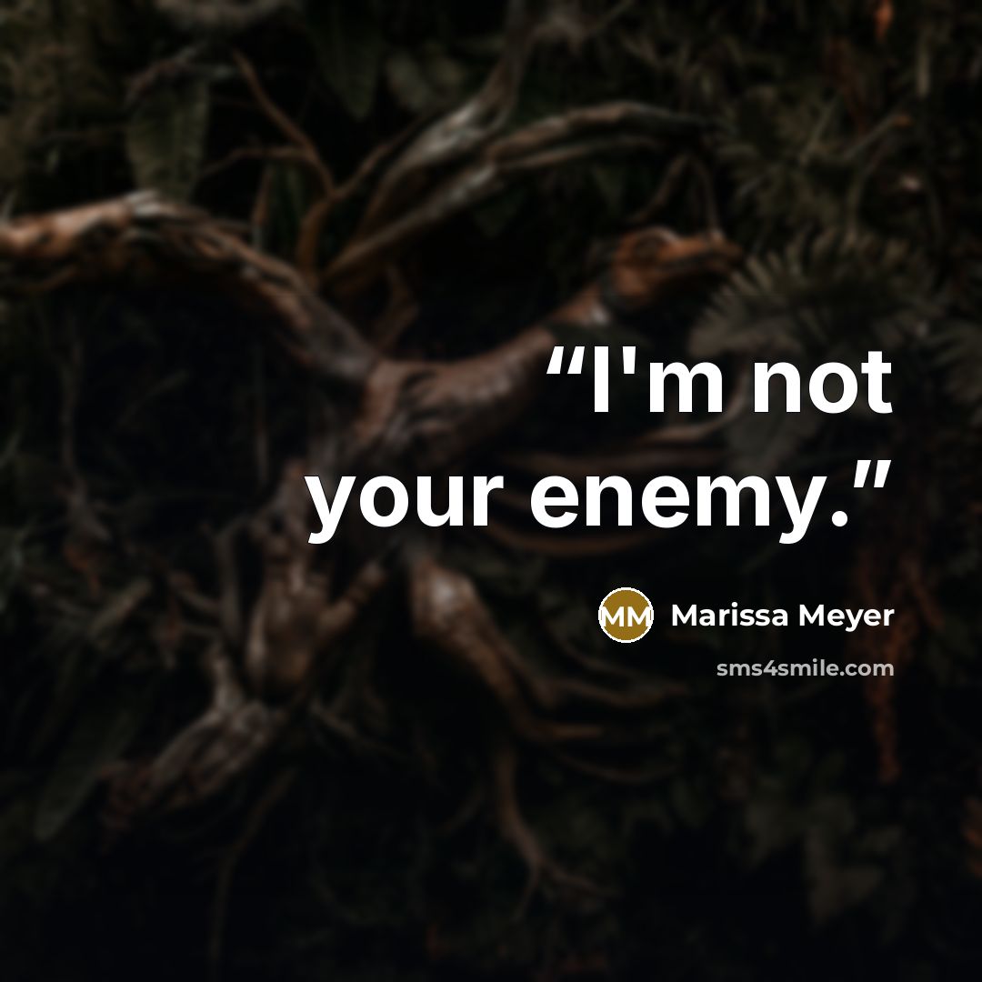 “I'm not your enemy.” quote by Marissa Meyer
